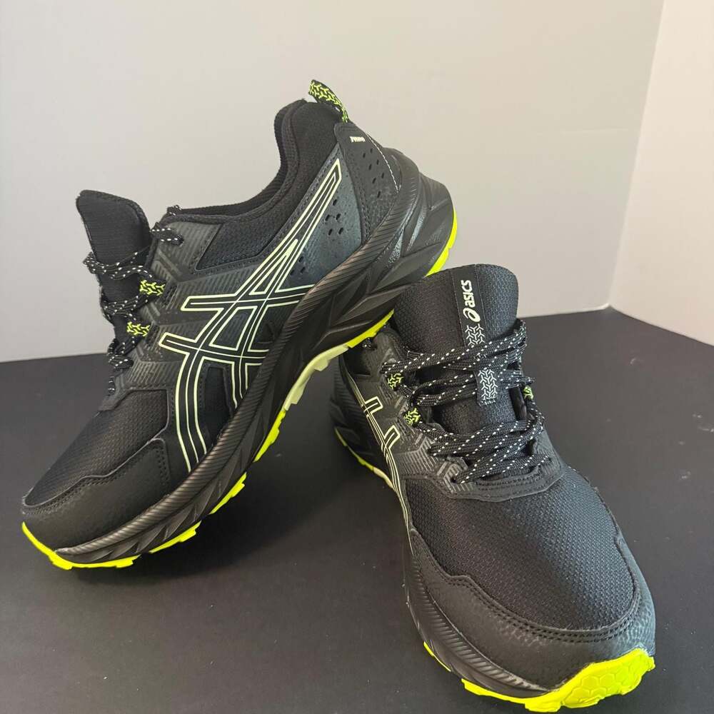ASICS GEL-Venture 9 Men's Trail Running Shoes Black/Lime Help Size 8